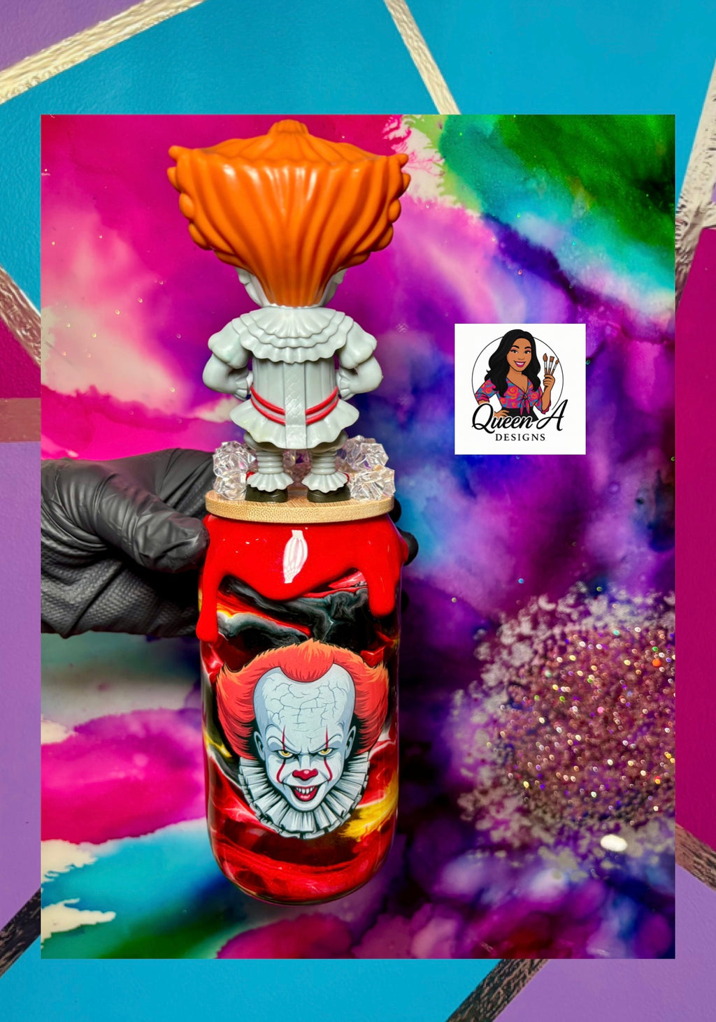 “You’ll Float Too!”🎈🩸18 Oz. Glass Tumbler