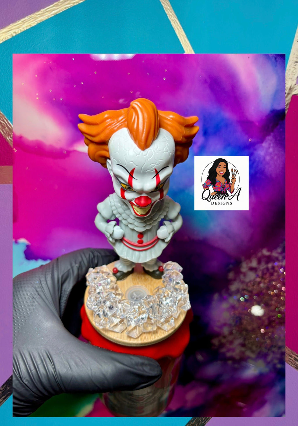 “You’ll Float Too!”🎈🩸18 Oz. Glass Tumbler