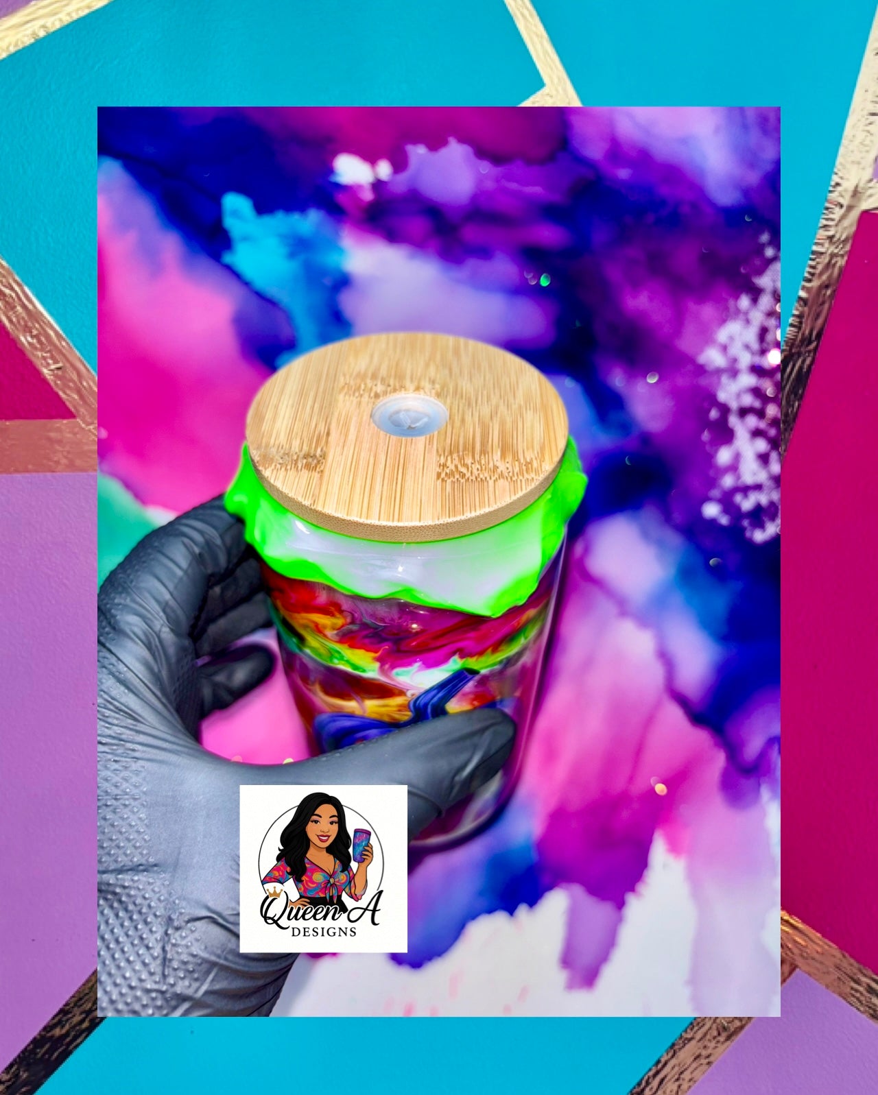 “Neon Nightmare” 18Oz. Glass Tumbler