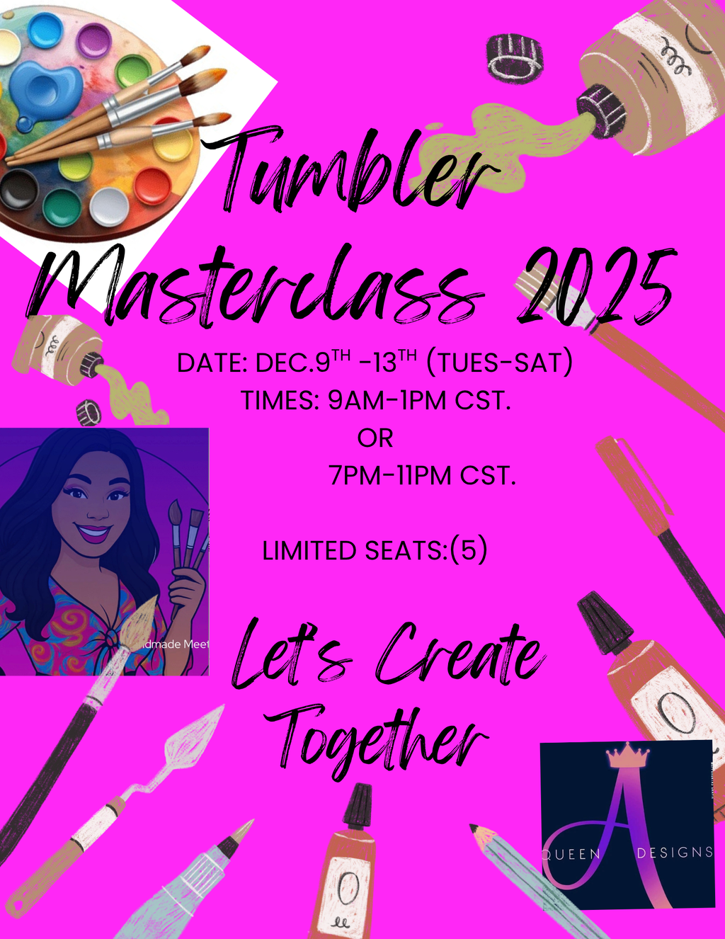 5 Day Online Tumbler Class (Welcome Box is Included)    (DeadLine 11/29)