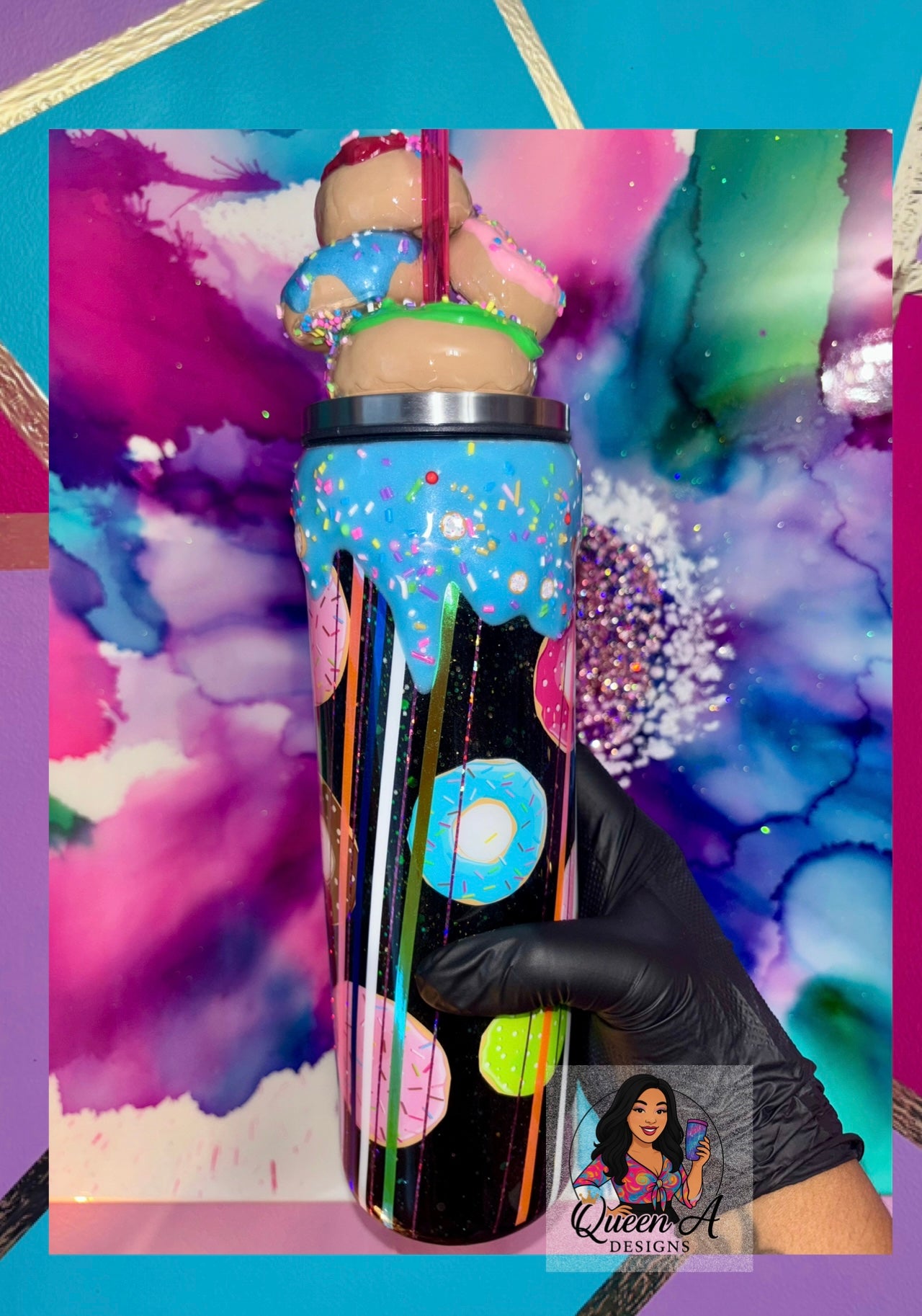 “Donut Party” 30oz. Tumbler with 3D Lid