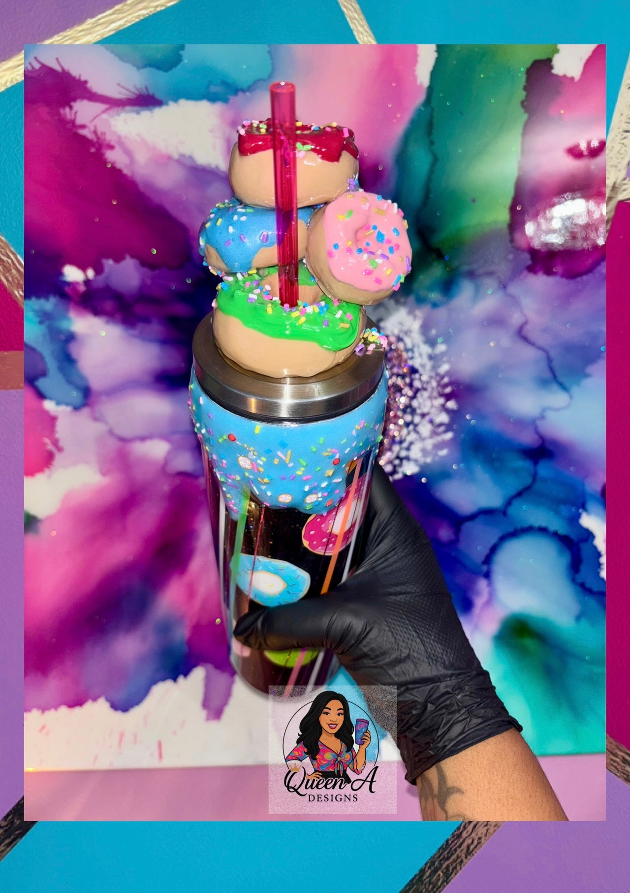 “Donut Party” 30oz. Tumbler with 3D Lid