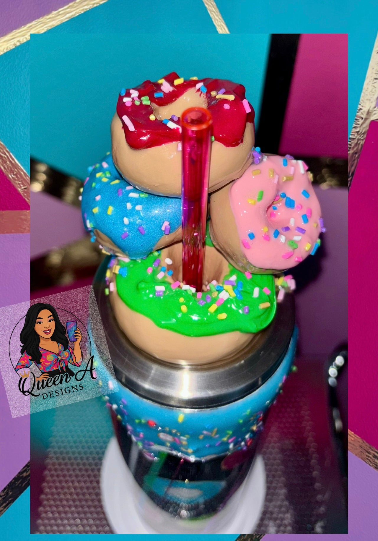 “Donut Party” 30oz. Tumbler with 3D Lid