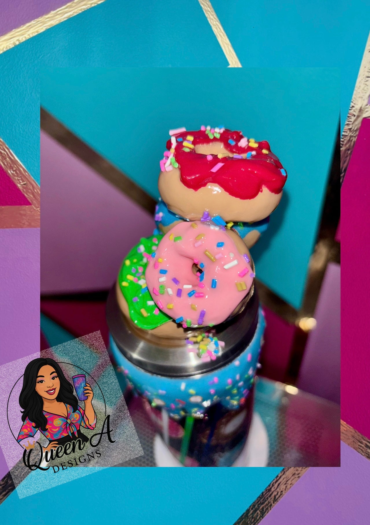 “Donut Party” 30oz. Tumbler with 3D Lid