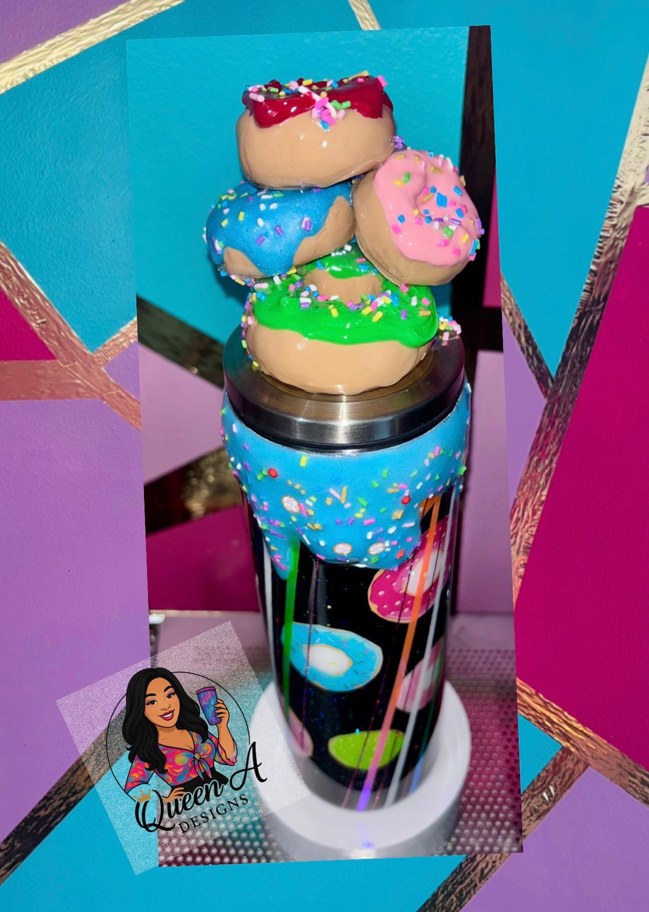 “Donut Party” 30oz. Tumbler with 3D Lid